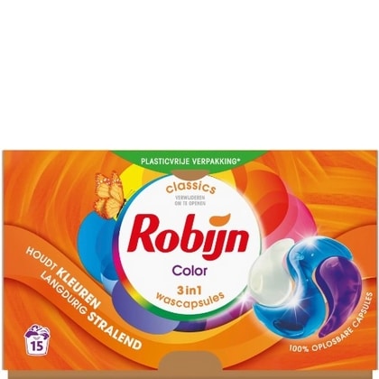 Robijn Wasmiddel Capsules – Color 15 caps 8720181395307
