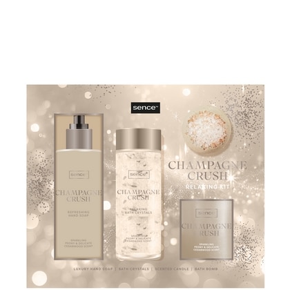 Geschenk Sence - Night Luxe Champagne Crush (1x Badbomb 90 gr, 1x Bodylotion 100 ml, 1x Douchegel 100 ml, 1x Lichaamscrub Peeling 100 ml.) - 8721073628770